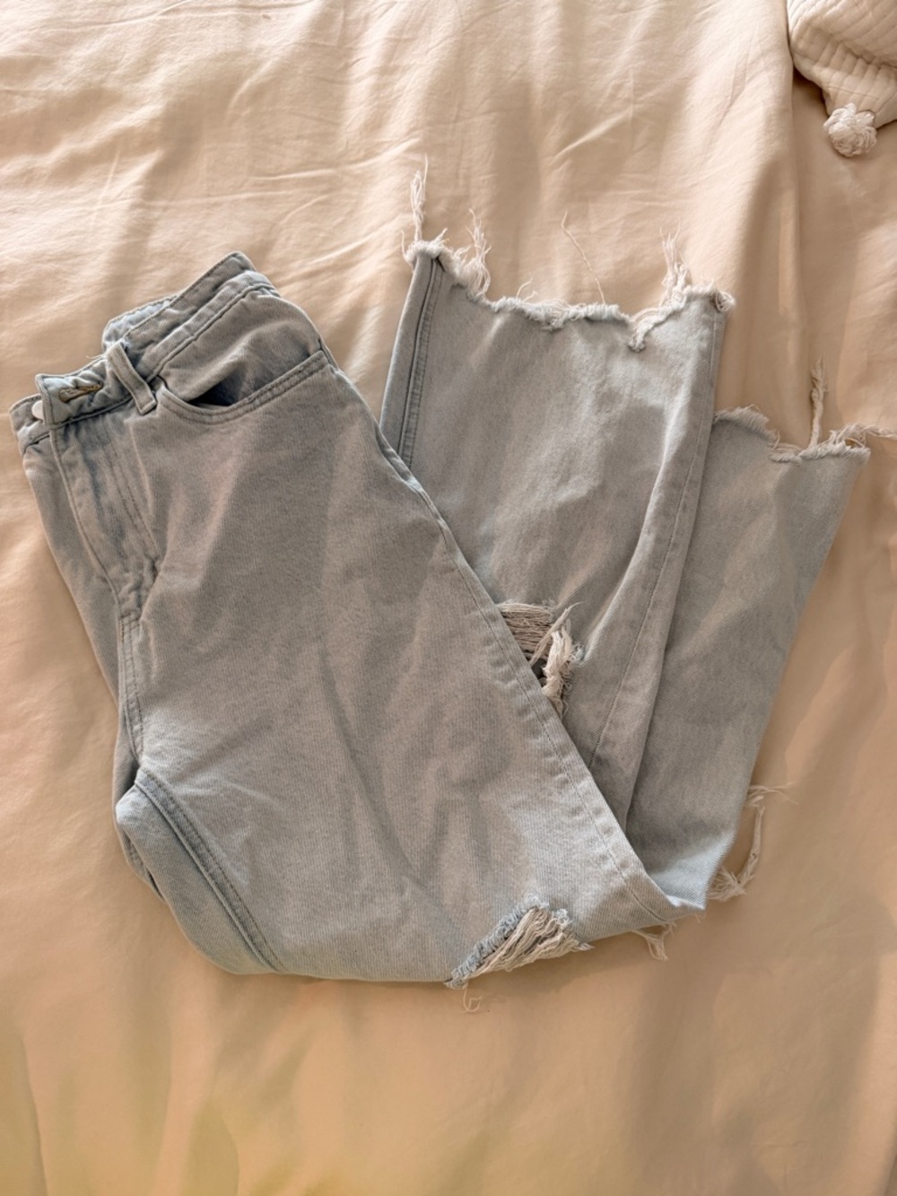 Altar'd State Light Blue Distressed Wide-Leg Jeans